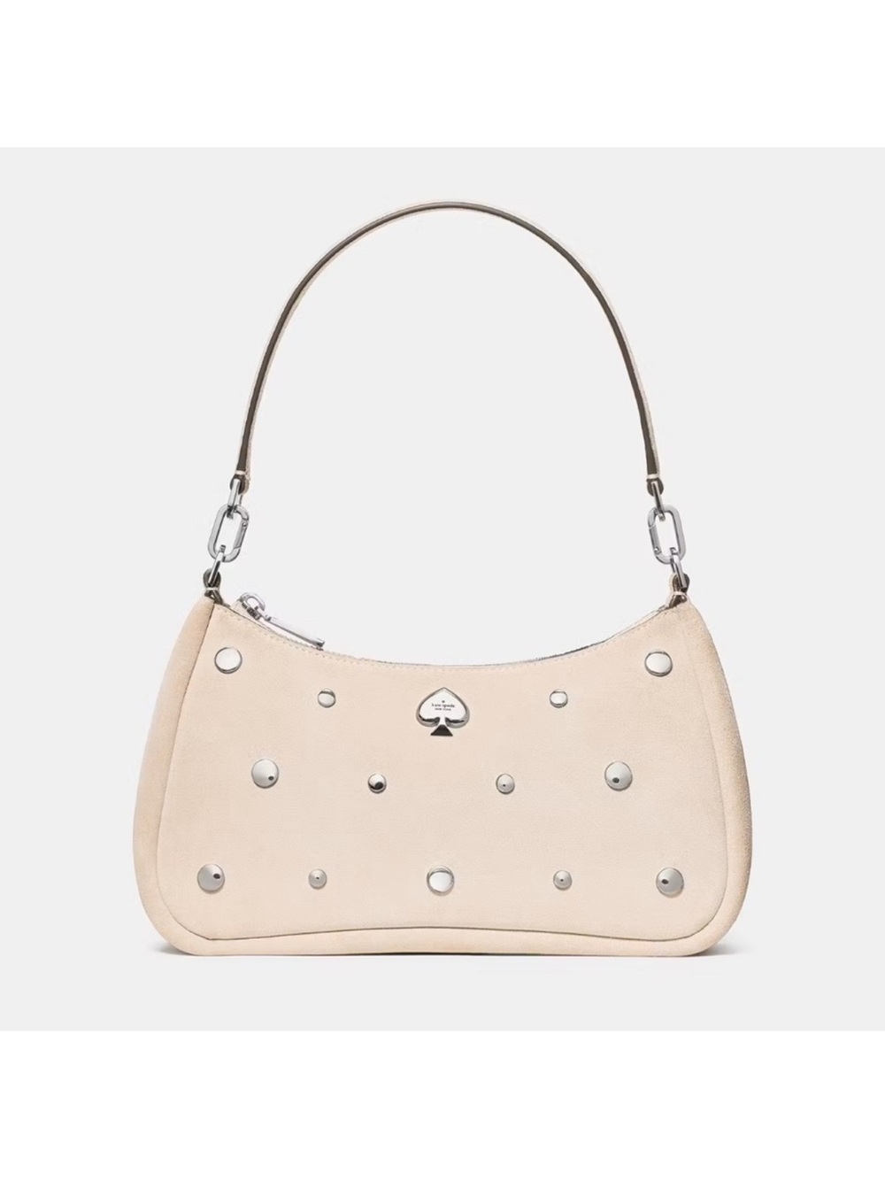 Kate Spade Kayla Suede Studs Small Convertible Shoulder Bag Milk Glass